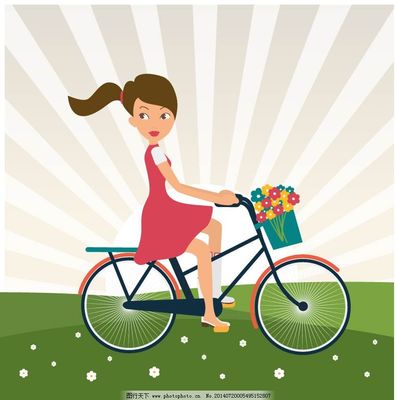 騎自行車(chē)的女生